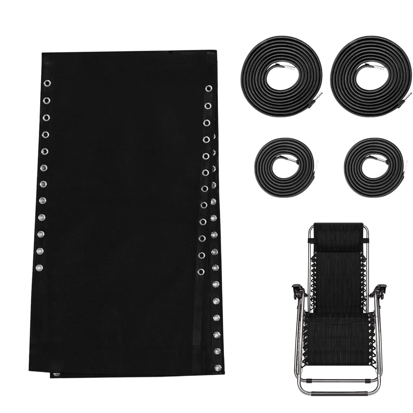 

Запасні шнур і тканина для крісла-гойдалки проти гравітації для садової шезлонга, вуличного крісла-шезлонга, складаного крісла-шезлонга чорний