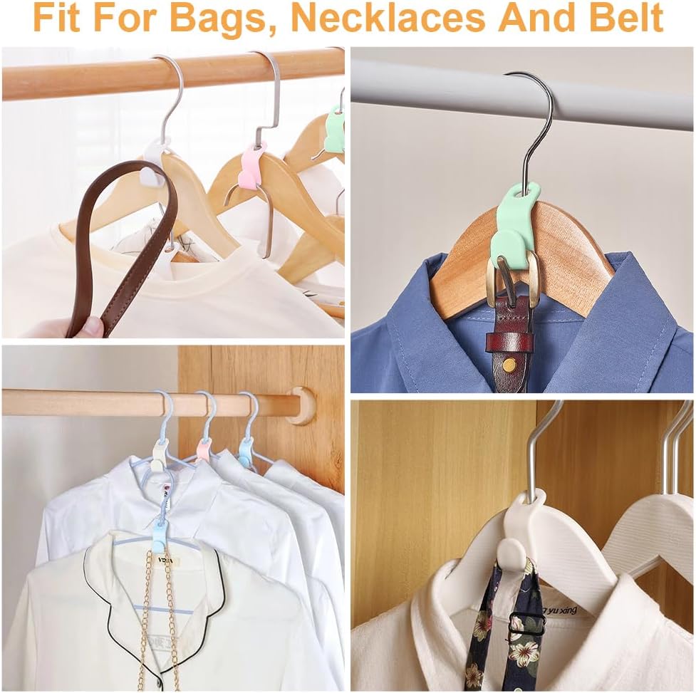 20PCS Wardrobe Hanger Hooks Organizer Connect Multifunction Cascading Plastic Bedroom Wardrobe Storage Space Saving Coat Hook