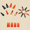 Trendy Fake Nail Halloween Theme Stylish Almond Tip Ghostly Pumpkin Art Durability Comfortable False Nail For Daily Wear