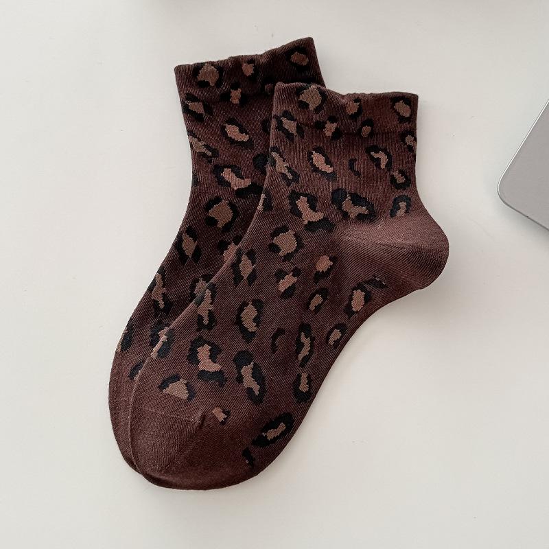 Meias Femininas de Meia Panturrilha com Estampa de Leopardo: Meias Trendy, Versáteis, com Babado de Boca Larga, Sem Ossos, Acima do Joelho para Outono e Inverno.