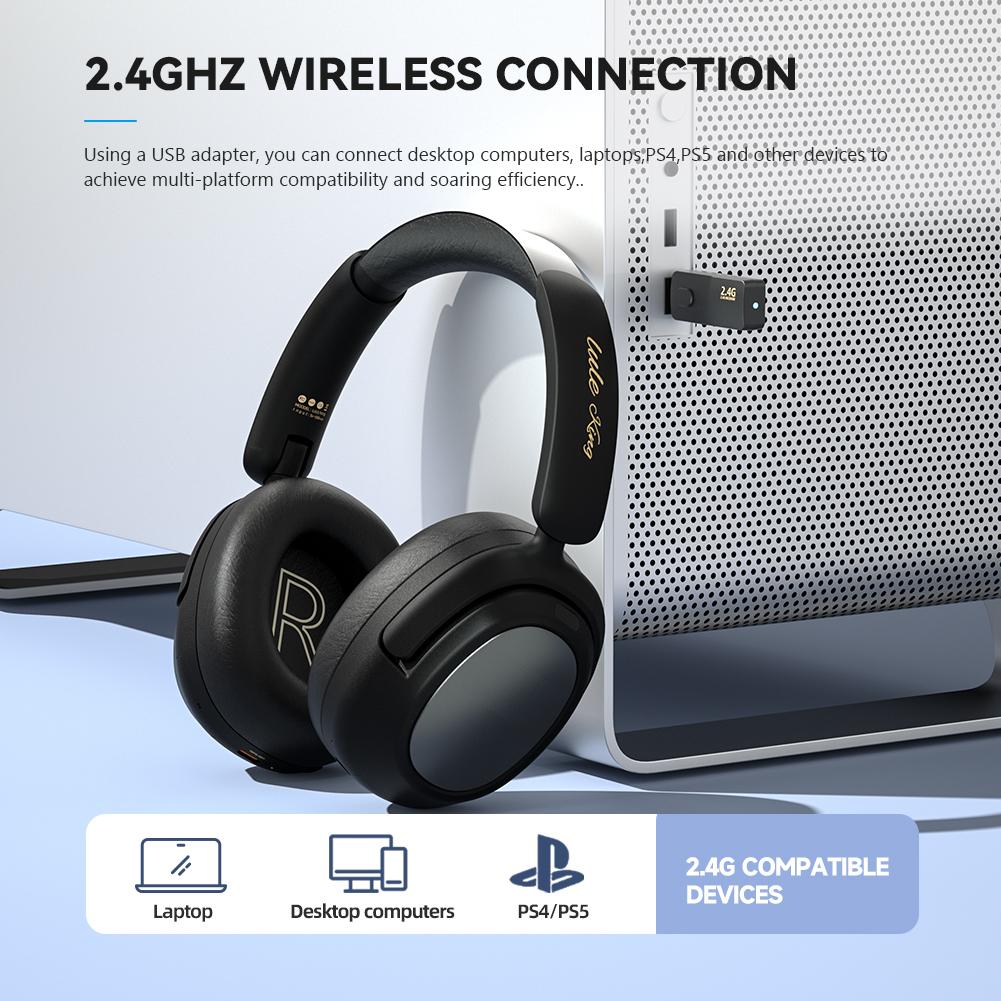 2.4G Wireless Headphone ANC Headset Bluetooth-compatible Music Gaming Earphone