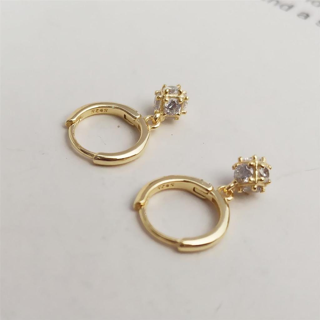 S925 Silver Zircon Diamond Earrings: Simple, Elegant, All-Match Ear Jewelry