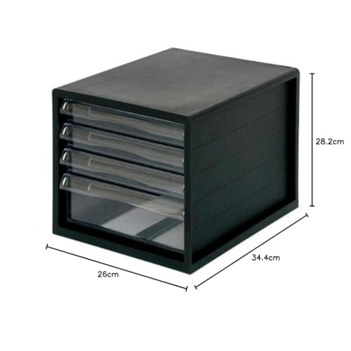 Nakabayashi A4 letter case 4 tiers (3 shallow + 1 deep) Black A4E-04B