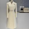 Women's White Wool Overcoat