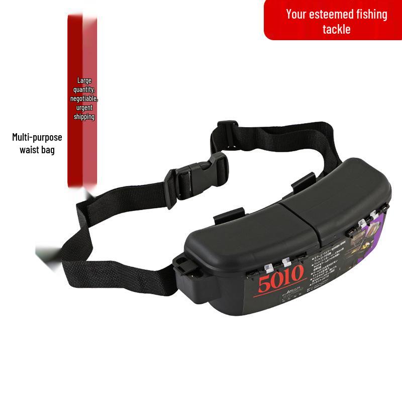 Portable Fishing Waist Bag and Lure Box for Sea, Stream, and Wild Fishing.