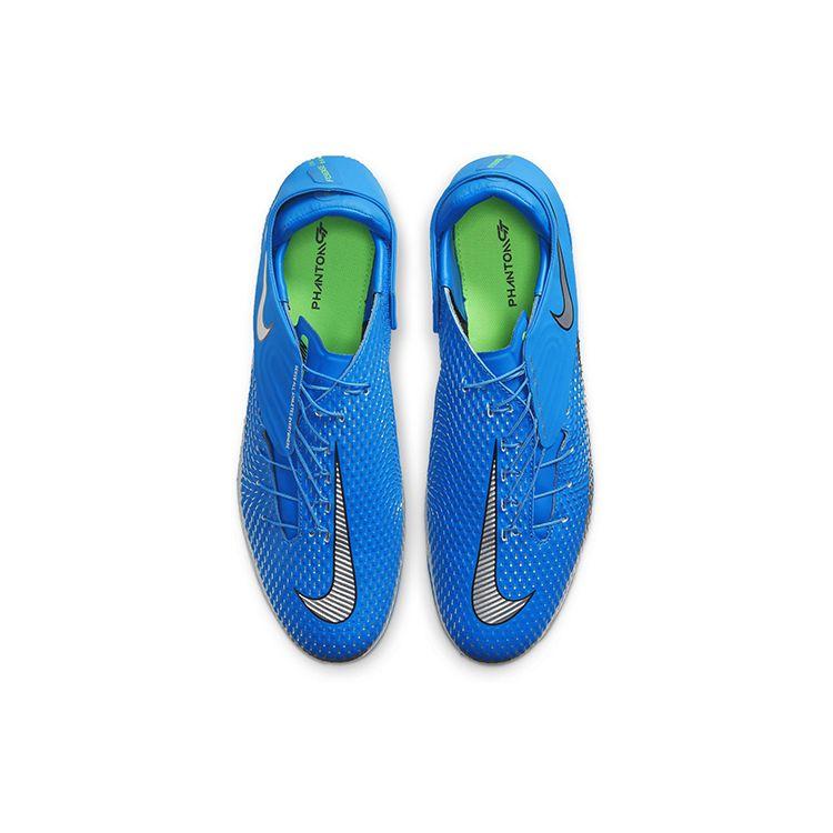 Nike Phantom GT Academy FlyEase Round Toe Lace-Up MG (Rubber Short Studs) Slip-Resistant Durable Soccer Shoes Men Sneaker Blue Silver DA2835-403