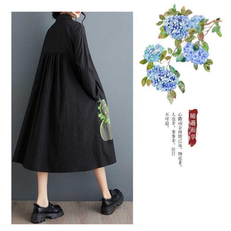 Plus Size Printed Splicing Casual Simple Sweetheart Long Sleeve Dresses