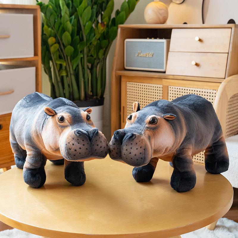 Cartoon Simulation Hippo Doll Plush Toy Cute Hippo Doll Children Soothing Rag Doll Boy Birthday Gift