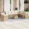 VidaXL Garden Lounge Set 11 Pcs with Beige Cushions Wicker 3217868