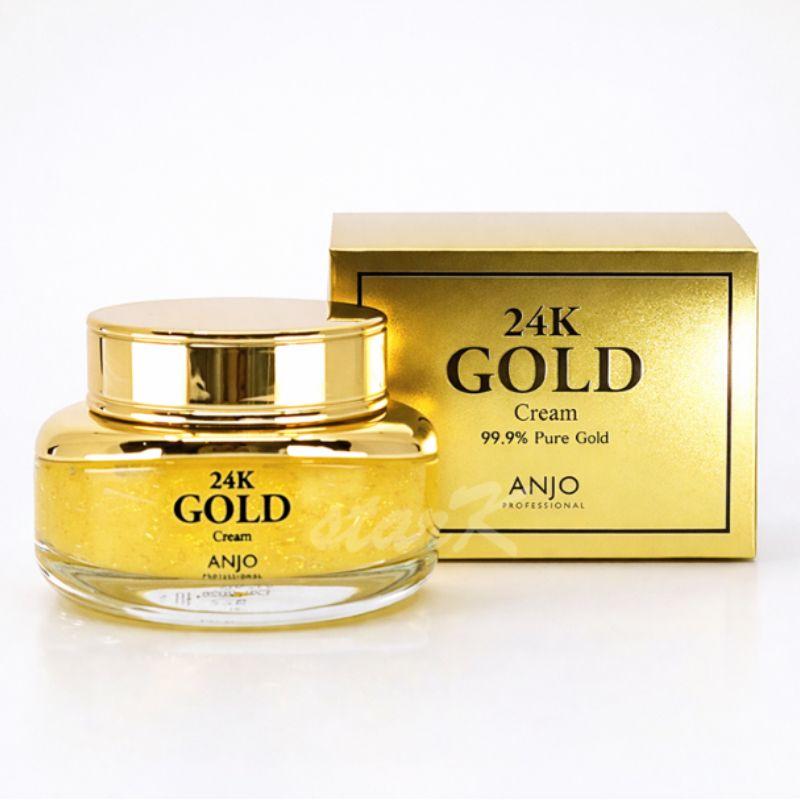 ANJO 24K Gold Cream 50g – Luxury Brightening Firming Anti-Aging Moisturizing Face Cream K-Beauty