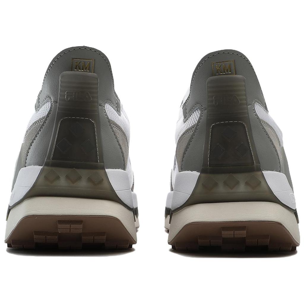 Fila Km Fabric Synthetic Leather Nubuck Leather Nylon Comfortable Wear-Resistant Low-Top Casual Shoes Men sneaker Fila-White F12M333103FWD