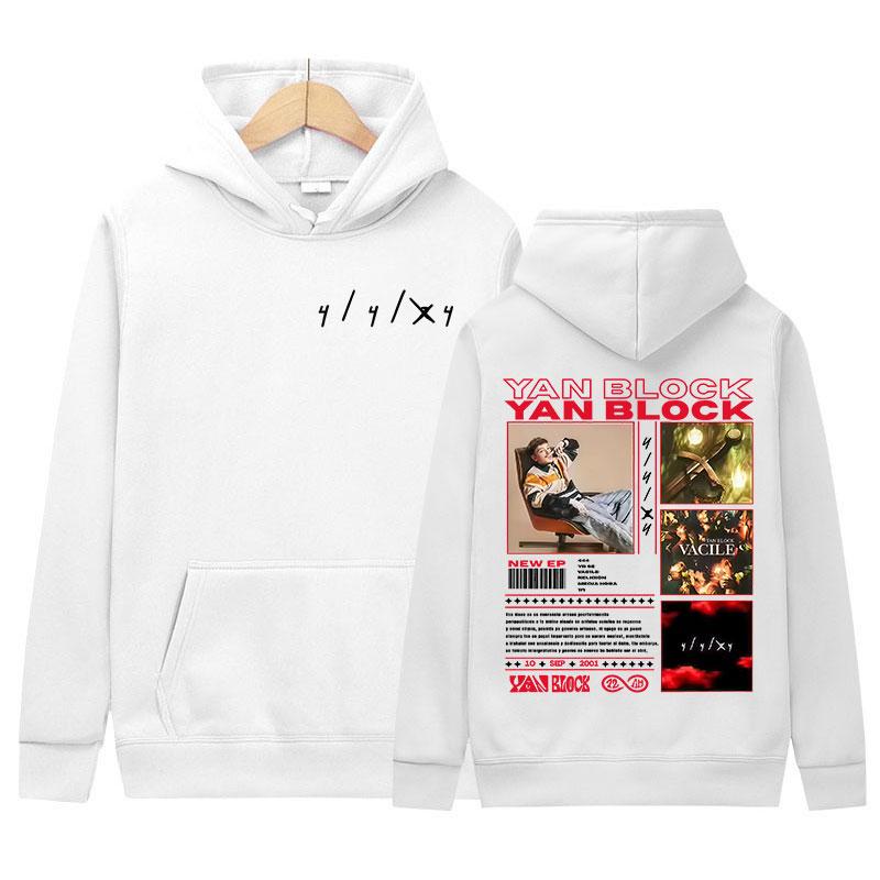 Rapper Yan Block 2025 Album Grafik Hoodie Herren Vintage Übergroßer Fleece Pullover Sweatshirt Hip Hop Gothic Langarm Hoodies