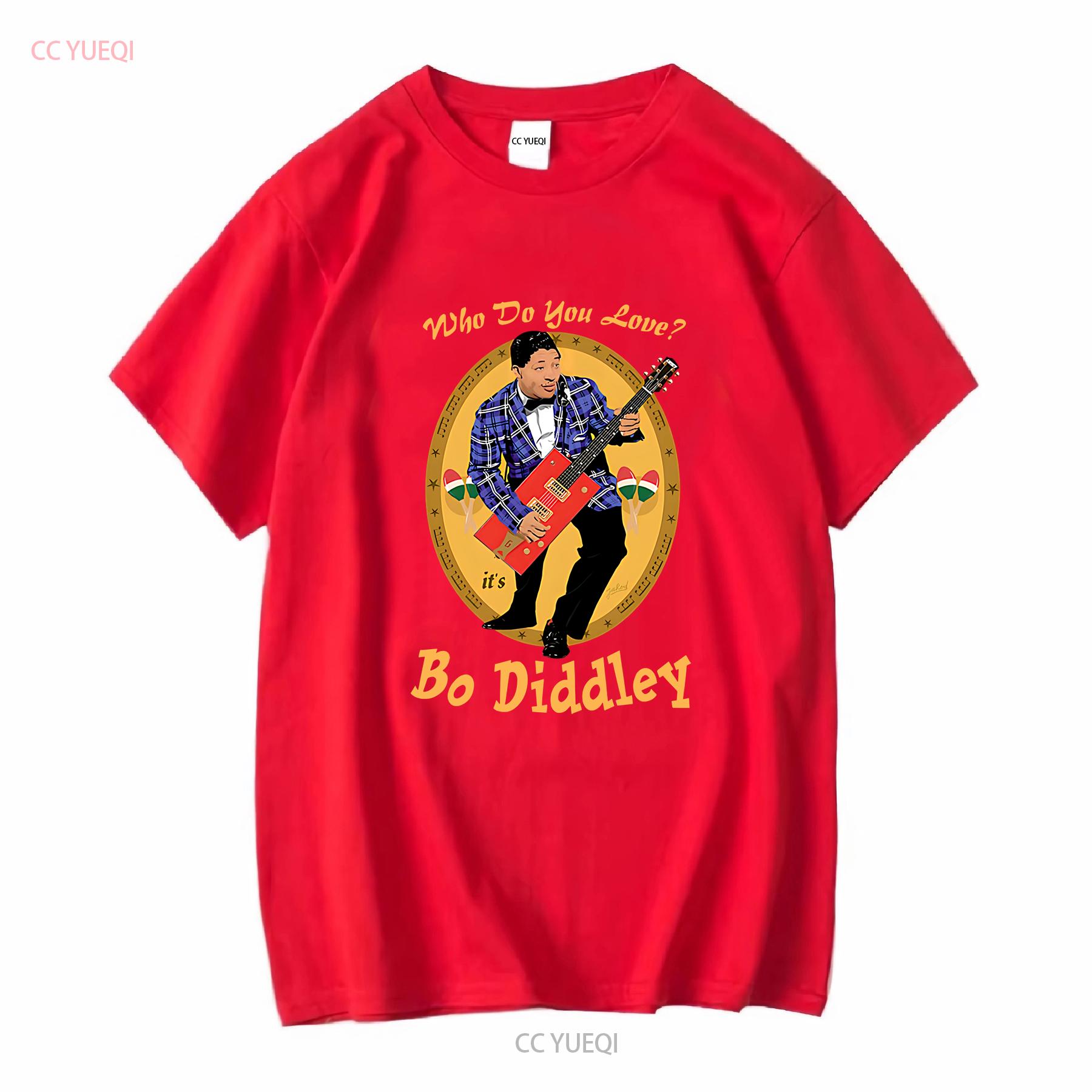 Who do you love Bo Diddley collage T shirt Black All Sizes S 5Xl XA89 vintage Washed Unisex fashion Stylish Breathable graphic S