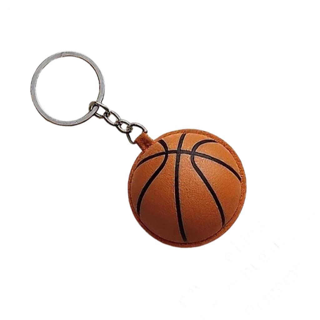 Leather Key Ring Basketball Football Baseball Theme Pocket Hug Keychain for Gift Card Holders and Daily Accessories