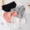 Calcinha feminina sexy renda sem costura algodão puro respirável roupa íntima