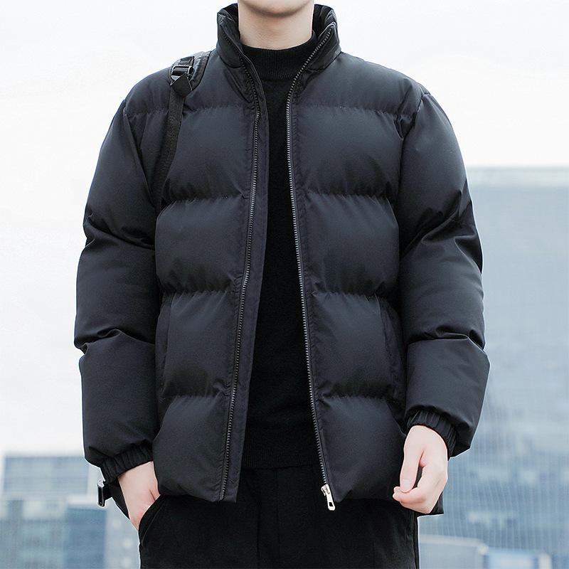 

Мужская осенне-зимняя новинка, уличный бренд, однотонная хлебная одежда, простая утолщенная стеганая куртка, теплая куртка M чёрный