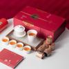 White Jade Porcelain Gaiwan Tea Set with Imported Black Tea