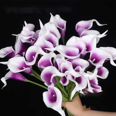 5 STÜCKE Künstliche Calla-Lilien Blumen Faux PU Gefälschte Blumen für Hochzeiten Foto-Requisiten DIY Brautsträuße Heim Zimmer Party Deko
