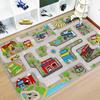 Urban Traffic Road Carpet Train Track Children's Game Climbing Mat Large Area Rug Room Decoration Door Mat Home Decoration
