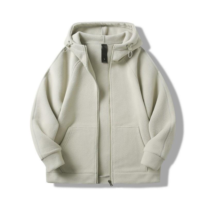 Double-sided Polar Fleece Zipper Hooded Jacket Casual Long-sleeved Jacket Sweatshirt for Men and Women