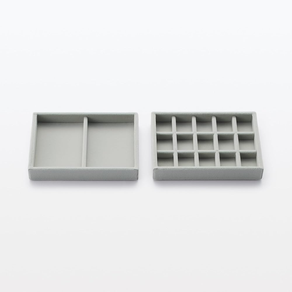 MUJI Stackable Velour Case, Vertical, for Acrylic Cases, Gray, 155cm (W) x 12cm (D) x 25cm (H),