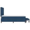 Box Spring Bed with Headboard Blue 140 x 190 cm Fabric