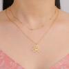 LIKGREAT Trendy Lotus Layer Necklace Stainless Steel Double Neckchain Buddhist Meditation Yoga Mala Spiritual Jewelry Gift