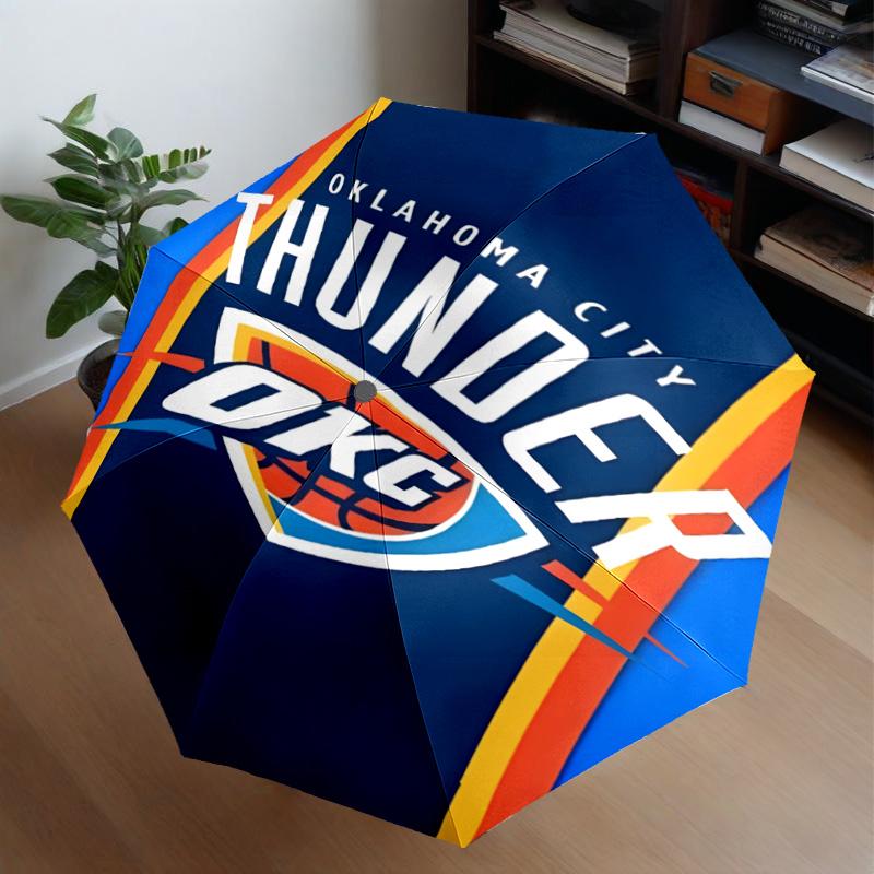 Thunder Basketball Team Umbrella 8-Frame for Travel, Camping, Casual Lightweight Portable Umbrella, Essential for Every Family Holidays Gift