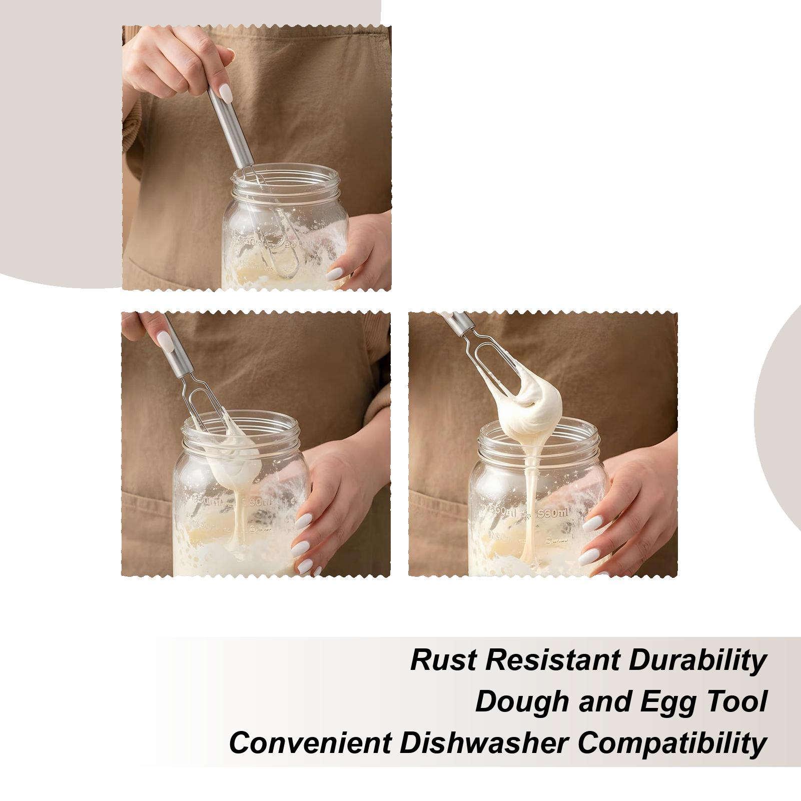 

Hand Mixer Whisk Stainless Steel Stirring Gadget Manual Dough Mixer For Bread Food Cake Chocolate Baking Cooking Kitchen Home China Mainland