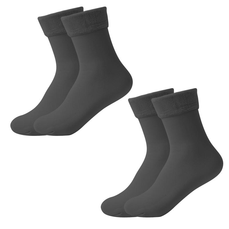 4 Perechi Iarnă Călduroase Ciorapi Dama Uni Elastici Confortabili Groși Termici Femei Negru Fără Cusături Ciorap Zăpadă Catifea Șosete Scurte