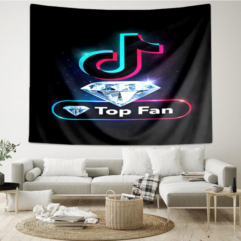 Neon Tiktok Logo Art Tapestry Hanging for Bedroom,Livingroom, Playroom,Decor Art Room Wall Tapestry Holiday and Birthday Gifts