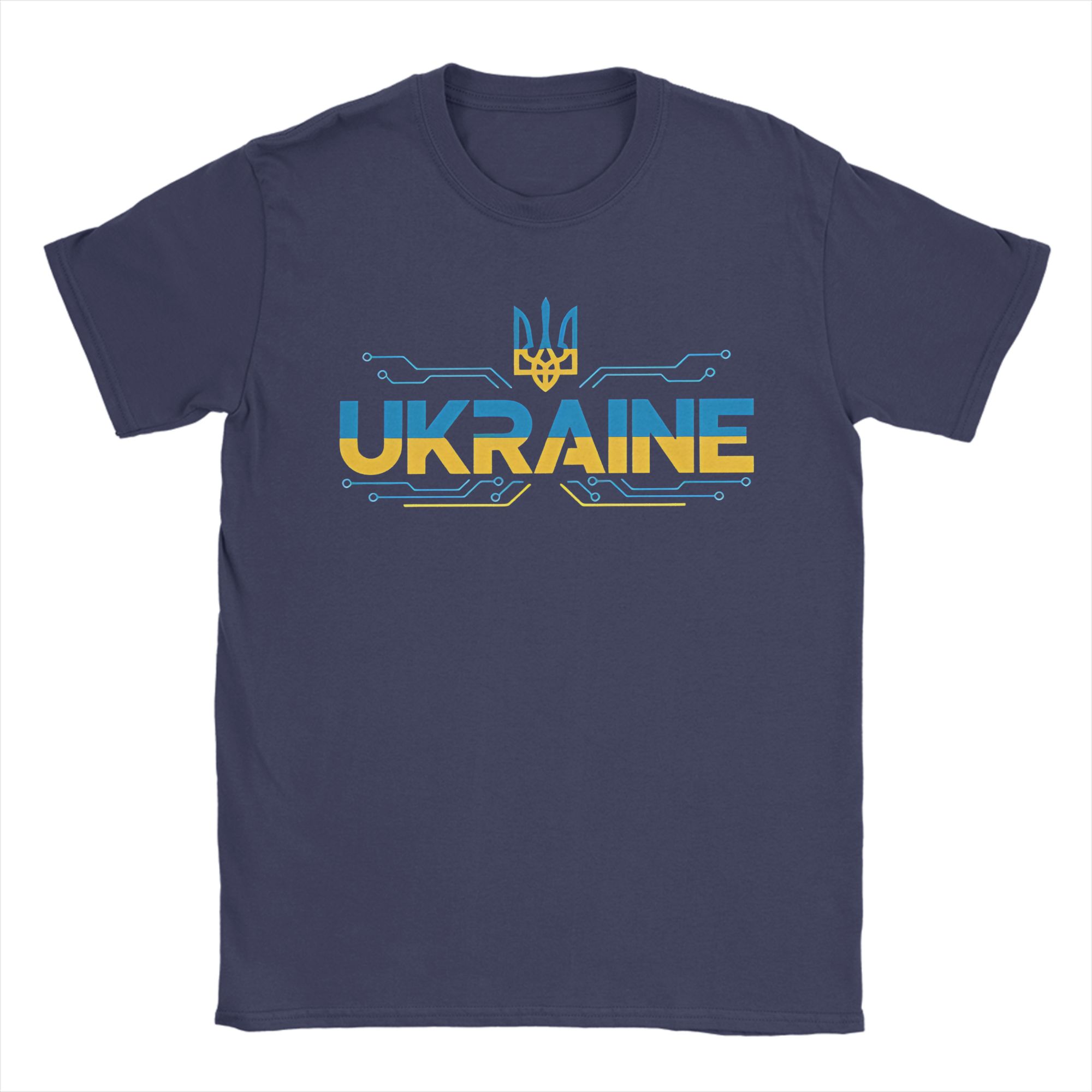

Ukrainian Modern Design Men T Shirt Novelty Tees Short Sleeve Crewneck TShirts Pure Cotton Printed Tops 4XL