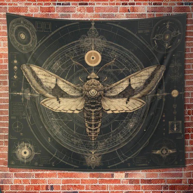 Tapestry Cosmic Moth Esoteric Death 75x100 чёрный