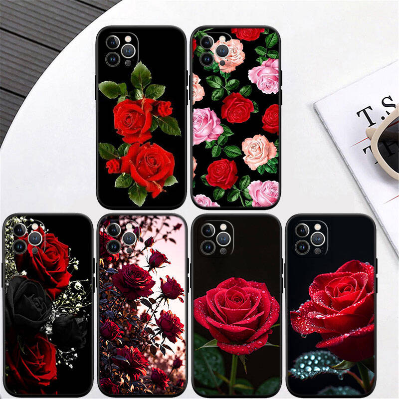 MH131 Roses Flower Phone Shell Case for iPhone 7 8 11 12 13 14 15 16 17 16E XS Pro Max XR X SE Air