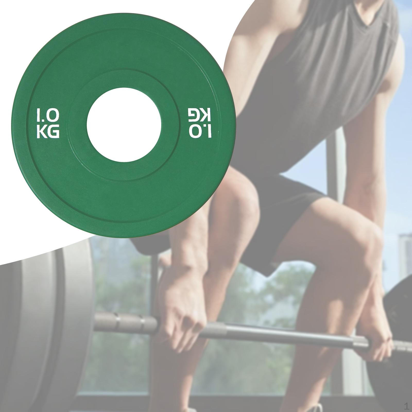 

Fractional Barbell Plates Micro Loading Compact Workout Weights Small Change Plate for Weight Green 1kg