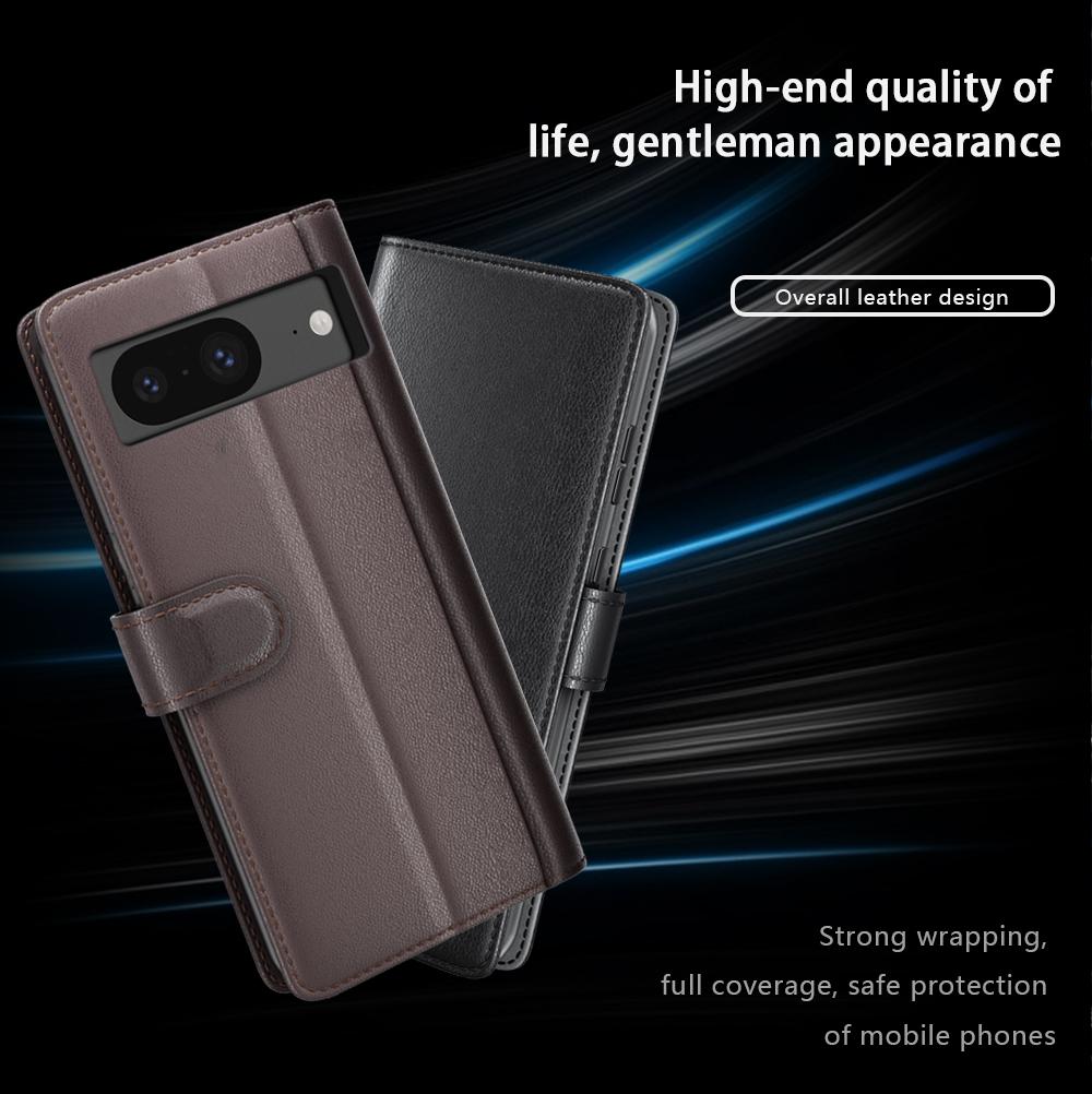 For Google Pixel 8 Phone Cases Genuine Split Leather Wallet Mobile Cover Stand
