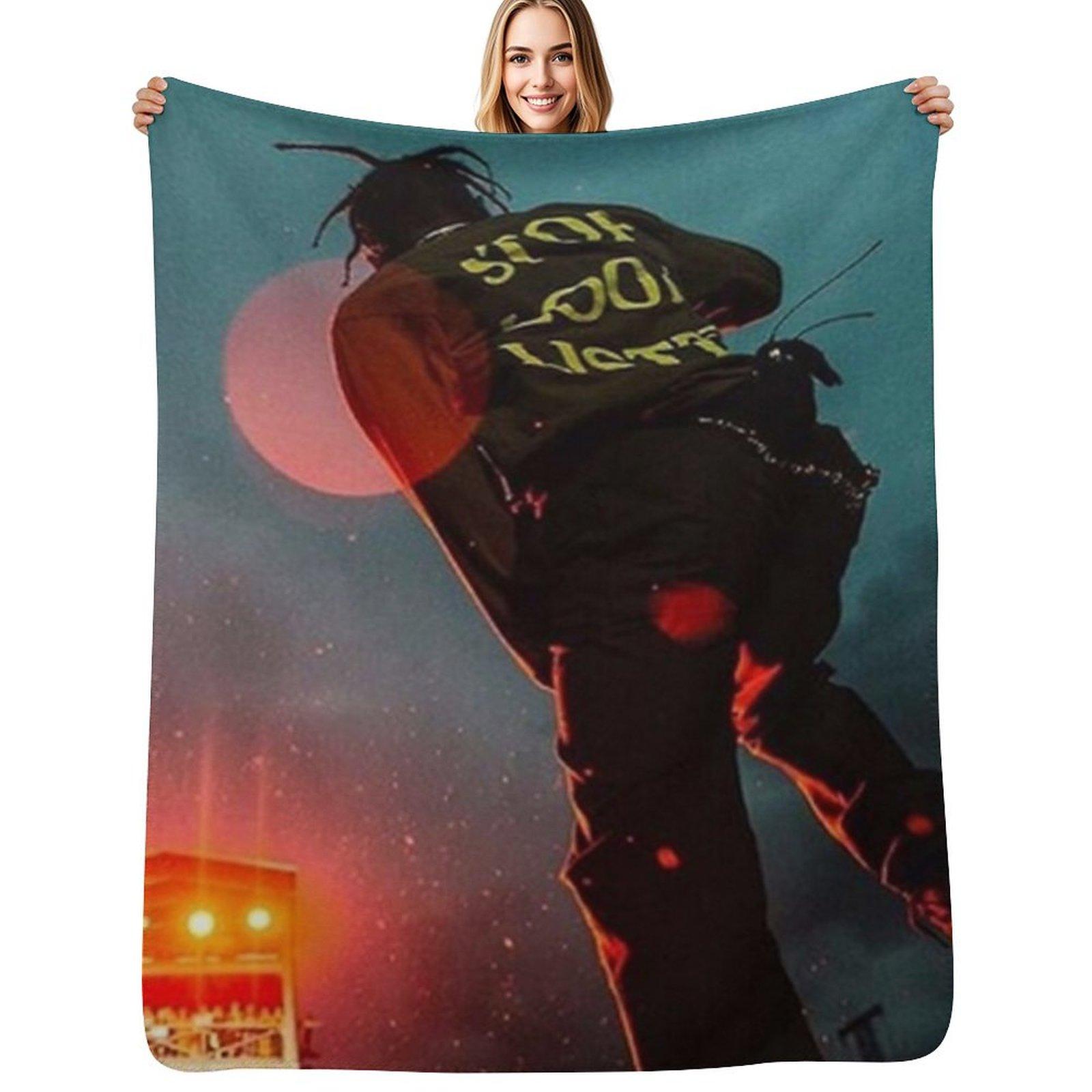 The Travis Concert Throw Blanket Stylish Warm Blanket for Living Room Bedroom Size: 75*100cm, Weight: 230 GSM