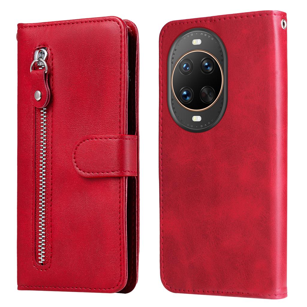 For Huawei nova 14 Ultra 5G PU Leather Cases with Zipper Pocket Wallet Phone Cover Stand