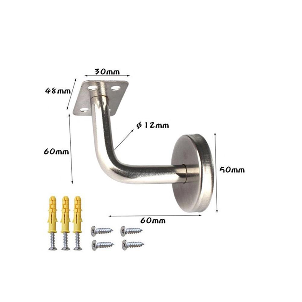 4PCS Stainless Stair Steel Handrail Brackets With Install Accessories Glass Balustrade Stair Wall Mount Bracket Hardware Tool