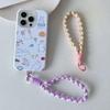 Macaron Dopamine Colored Short Strap Mobile Phone Chain with Clip Wrist Strap Keychain Wallet Lanyard
