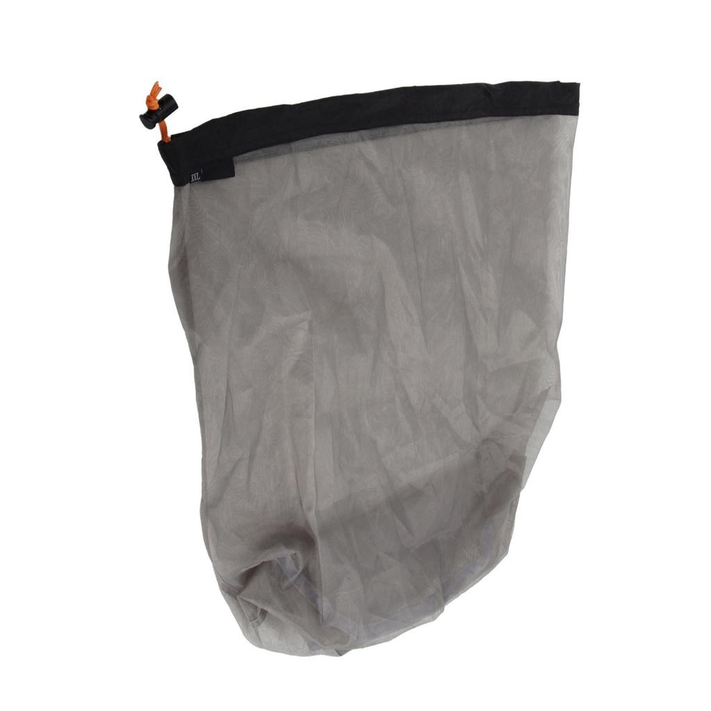 Ultralight Mesh Drawstring Sack Outdoor Travel Hiking Camping Stuff Storage Bag(Black XXL)