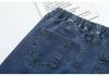 Spring 2022 Plus Size High Waist Rhinestone Embellished Denim Cropped Pants for Women