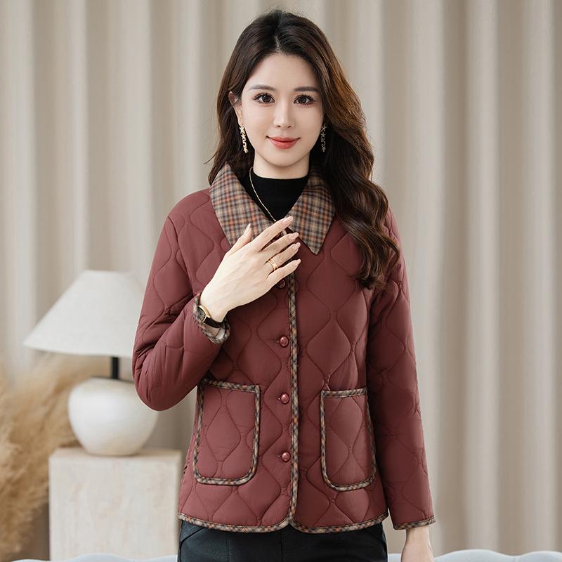Kadınlar İçin Hafif Pamuklu Ceket Kışlık Yeni Stil Yaka Annenin Ceketi Bol ve Çok Yönlü Kısa Pamuklu Ceket