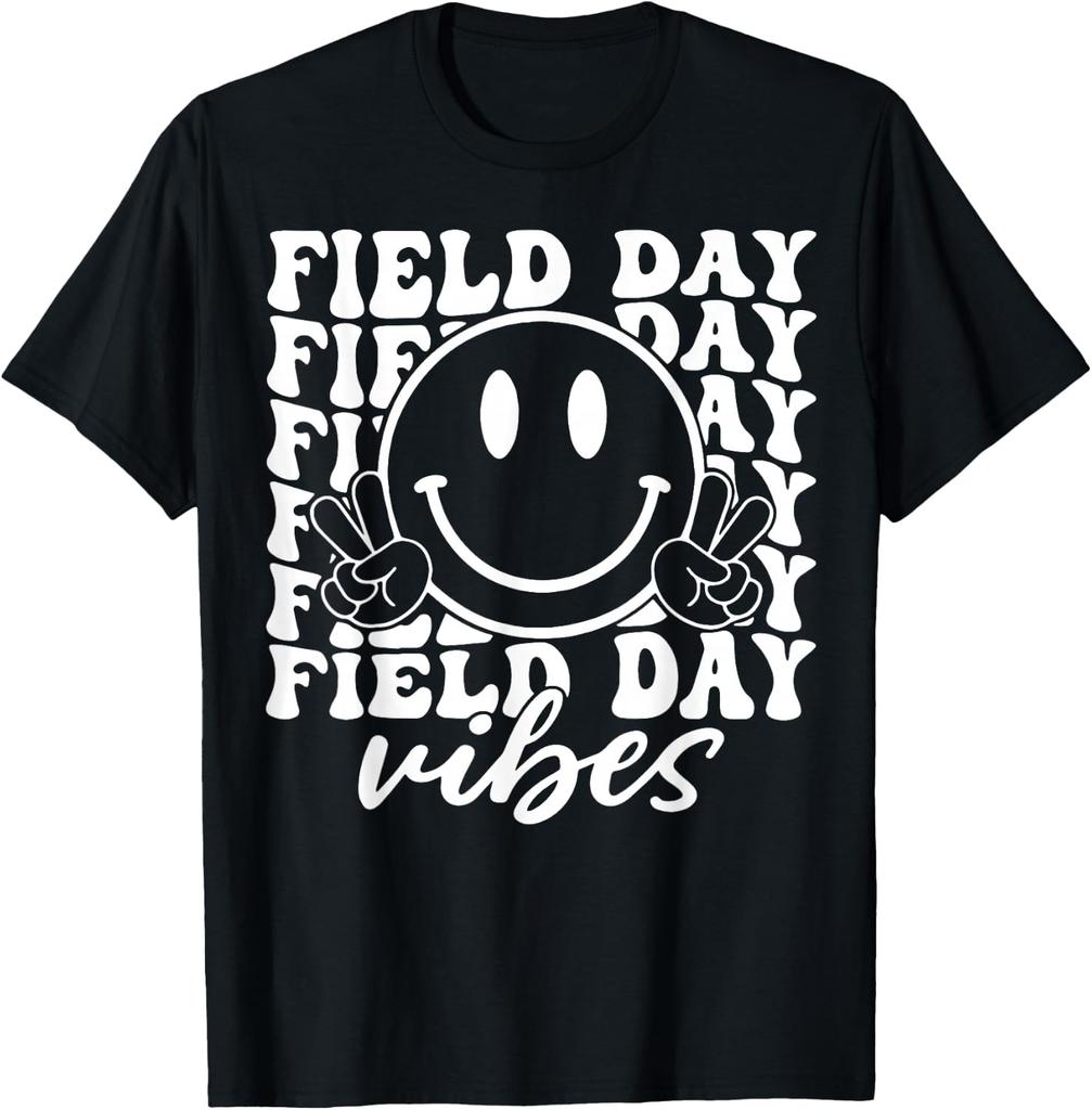 Field Day Vibes Smiley Peace Sign T-shirt