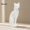 Kätzchen Figur Dekoration 3D Gedruckte Skulptur, Minimalistisches Katzen Ornament Matt Geometrisches Design, Modernes Zuhause in Schwarz Rosa Weiß, für Nordischen Stil