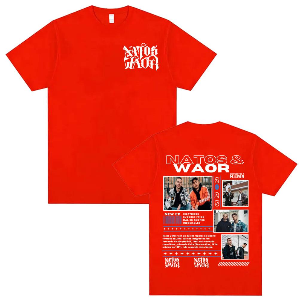 Rapper NATOS WAOR Album Tour Merch T Shirt Unisex Clothing Fashion Retro Hip Hop Tee Shirt Summer Short Sleeve 100 Cotton Tshirts