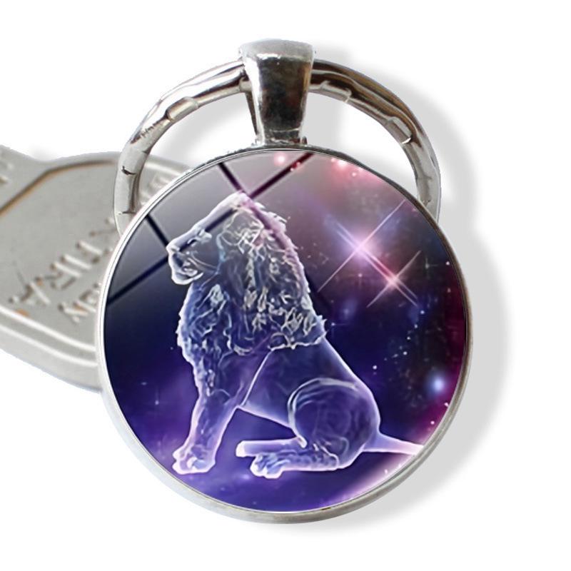 Zodiac Gem Keychain - Metal Constellation Keyrings