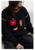 CHIC Retroism Apple Embroidery Loose Round Neck Sweater - Warm, Comfortable Autumn/Winter Top