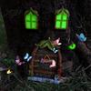 Waterproof Tree Trunk Decor 1 Set Fairy Door Windows And Lamp, Garden Accessories, Miniature Outdoor House Glow in The Dark Gnome for Yard Decoration