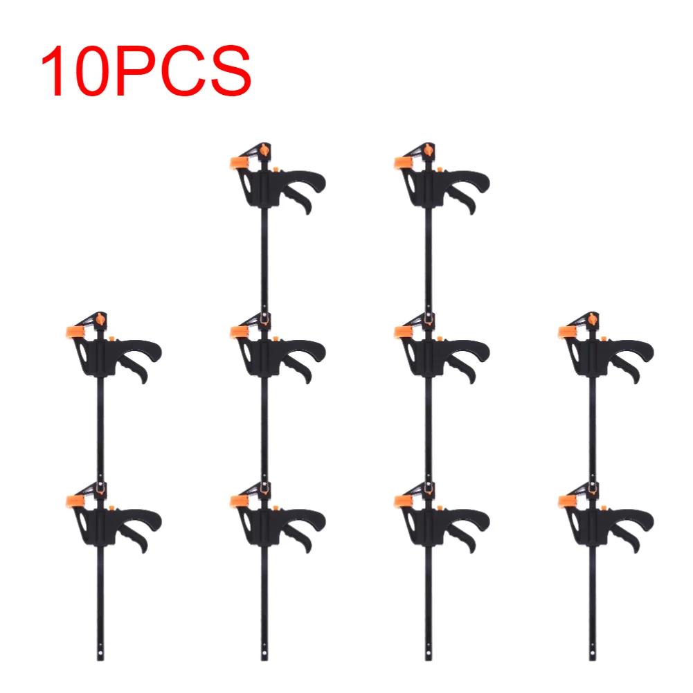 1-10pcs 4inches Woodworking Clamp F-Type Nylon Quick Clip Woodworking Hard Grip Release Squeeze Ratchet DIY Hand Tool Kit Gadget